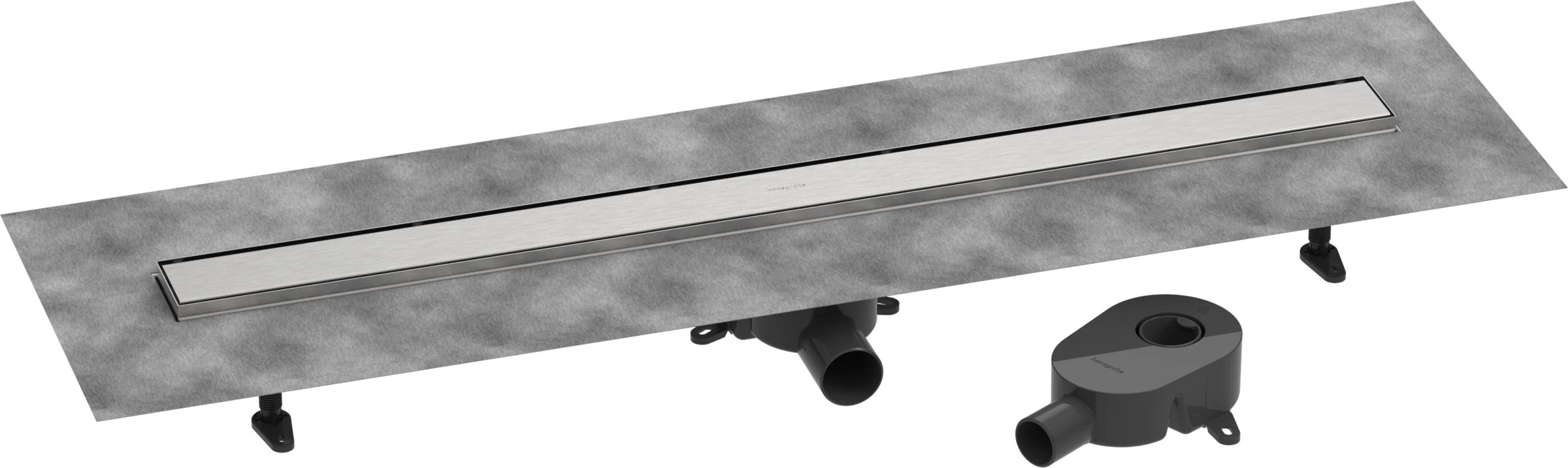 Hansgrohe Raindrain Go Shower Wastes 1183 X 163 X 132mm Stainless Steel - Brushed
