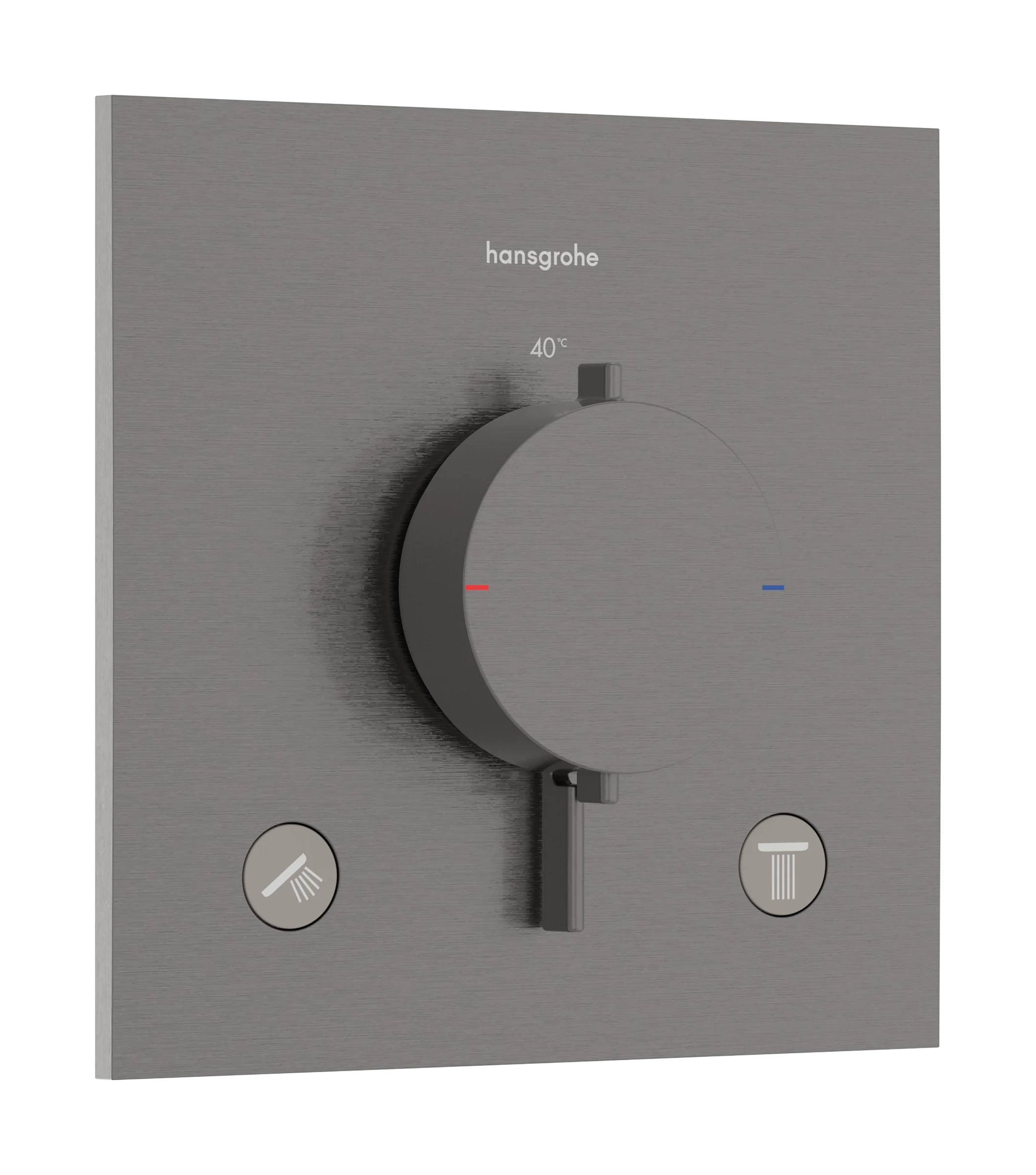 Hansgrohe Ecostat Comfort E Thermostatic Shower Mixer Concealed 262 X 233 X 168mm Gunmetal/chrome - Brushed