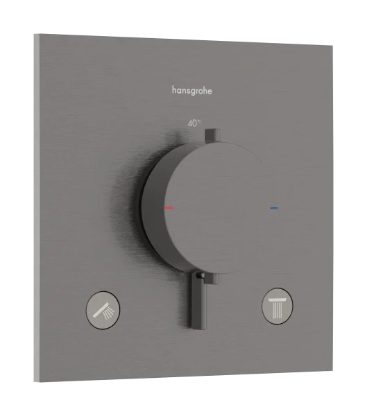 Hansgrohe Ecostat Comfort E Thermostatic Shower Mixer Concealed 262 X 233 X 168mm Gunmetal/chrome - Brushed