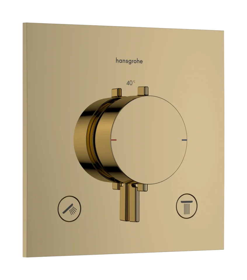 Hansgrohe Ecostat Comfort E Thermostatic Shower Mixer Concealed 267 X 240 X 180mm Gold - Polished product image - Image 1
