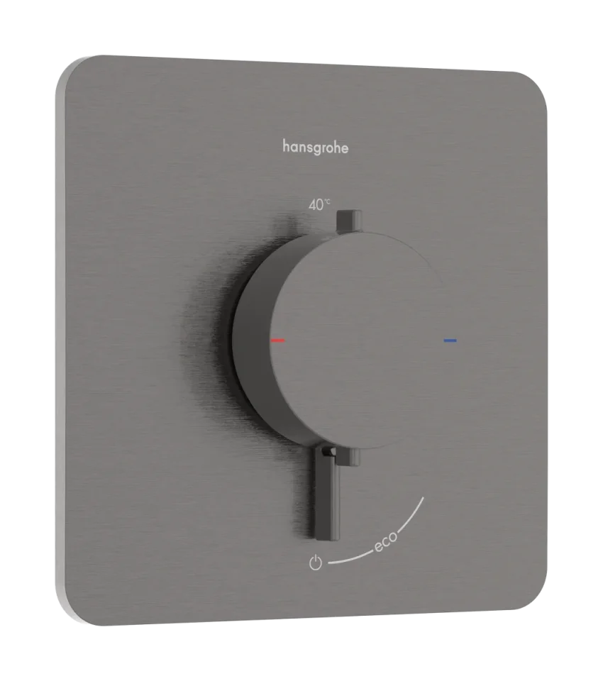Hansgrohe Ecostat Comfort Q Thermostatic Shower Mixer Concealed 262 X 233 X 168mm Gunmetal/chrome - Brushed product image - Image 1