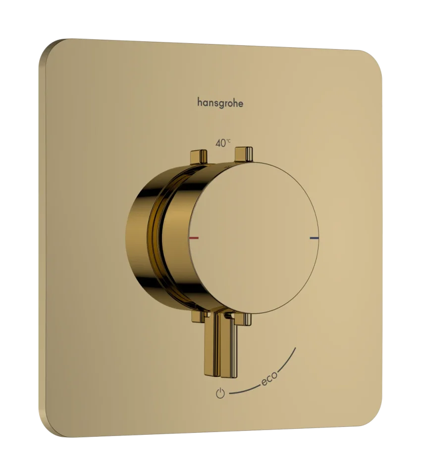 Hansgrohe Ecostat Comfort Q Thermostatic Shower Mixer Concealed 262 X 233 X 168mm Gold - Polished product image - Image 1