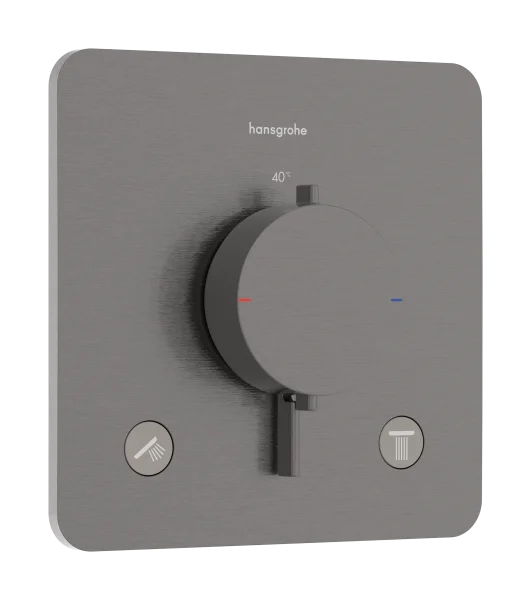 Hansgrohe Ecostat Comfort Q Thermostatic Shower Mixer Concealed 262 X 233 X 168mm Gunmetal/chrome - Brushed