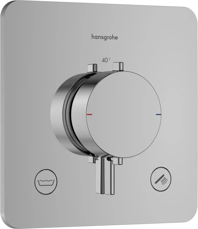 Hansgrohe Ecostat Comfort Q Thermostatic Shower Mixer Concealed 262 X 233 X 168mm Chrome product image - Image 1