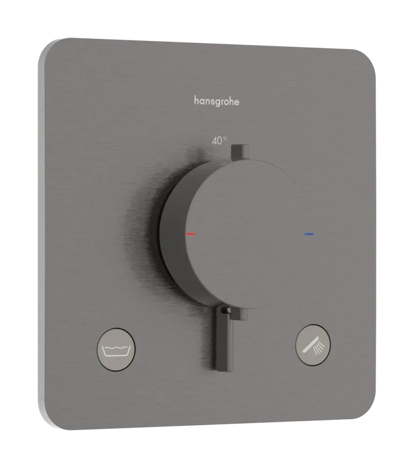 Hansgrohe Ecostat Comfort Q Thermostatic Shower Mixer Concealed 262 X 233 X 168mm Gunmetal/chrome - Brushed product image - Image 1