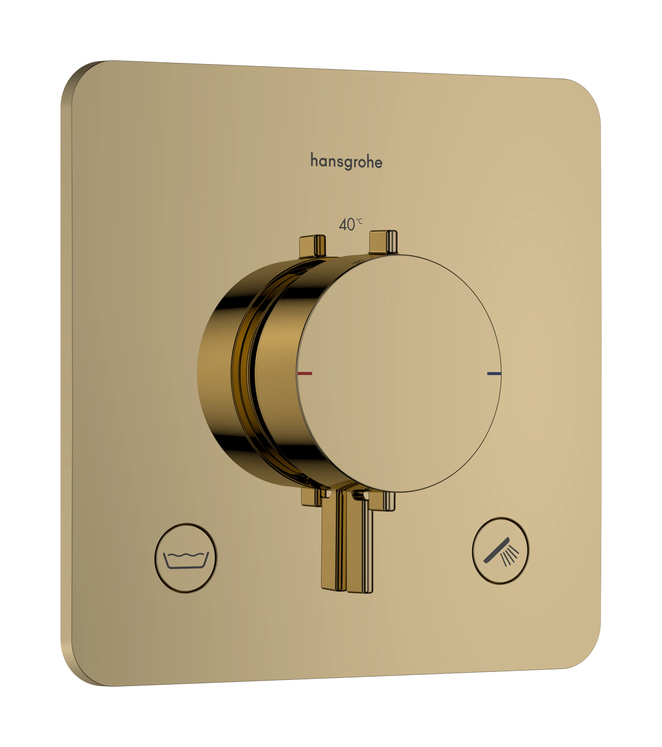 Hansgrohe Ecostat Comfort Q Thermostatic Shower Mixer Concealed 262 X 233 X 168mm Gold - Polished