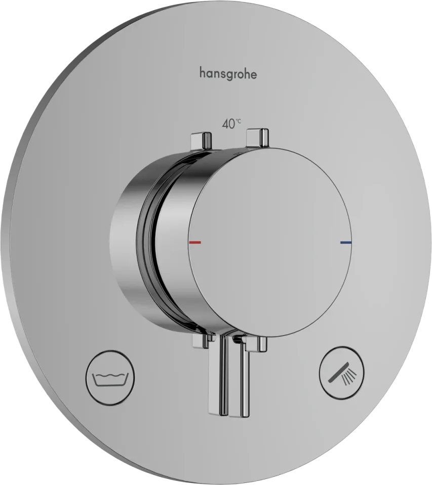 Hansgrohe Ecostat Comfort S Thermostatic Shower Mixer Concealed 262 X 233 X 168mm Chrome product image - Image 1