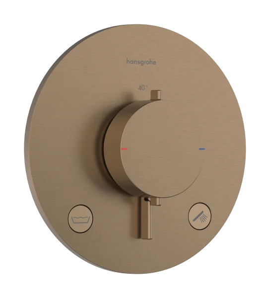 Hansgrohe Ecostat Comfort S Thermostat For Concealed Installation For 2 Functions With Integrated Security Combination According To En1717 Brushed Bronze