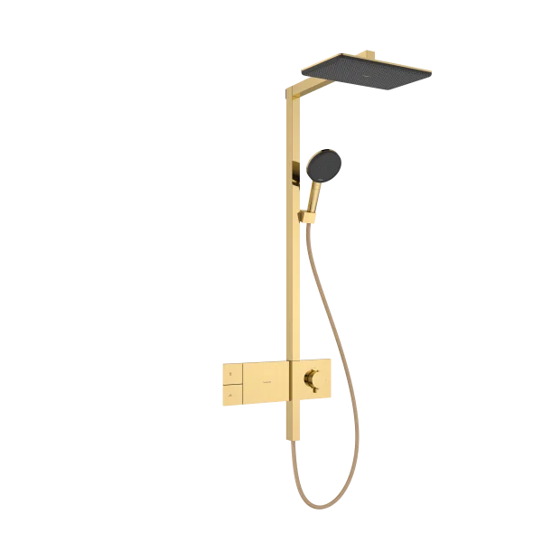 Hansgrohe Raindance Alive Q Showerpipes With Thermostatic Mixer 1170 X 350 X 180mm Gold - Polished