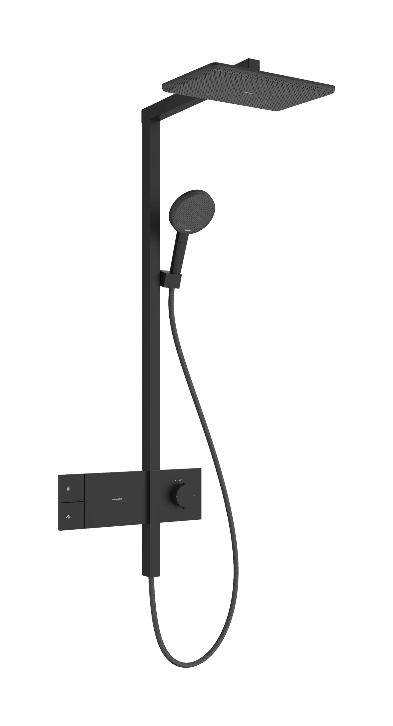 Hansgrohe Raindance Alive Q Showerpipes With Thermostatic Mixer 1170 X 350 X 180mm Black - Matt
