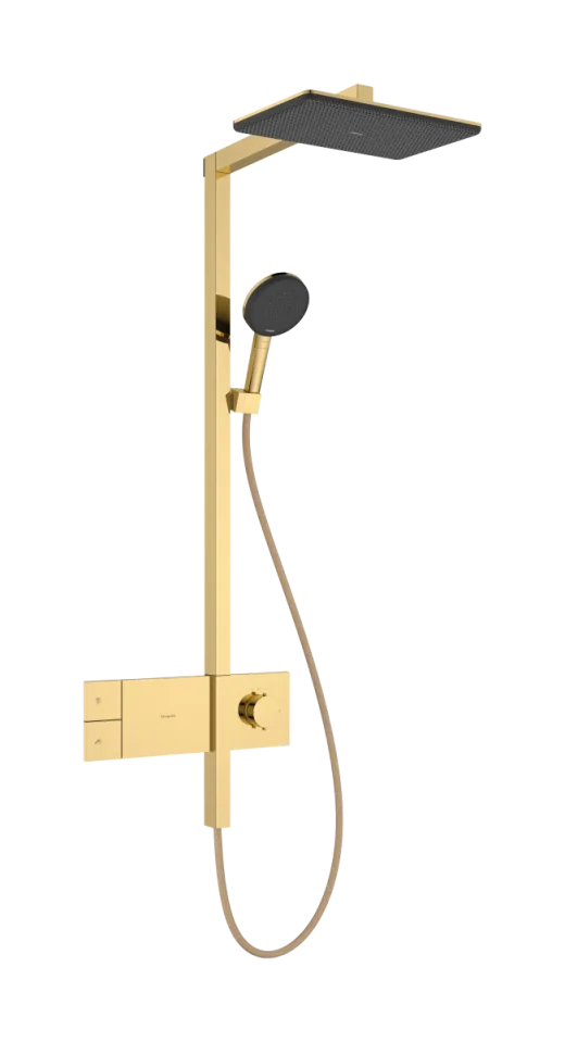 Hansgrohe Raindance Alive Q Showerpipes With Thermostatic Mixer 1170 X 350 X 180mm Gold - Polished product image - Image 1