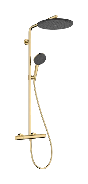 Hansgrohe Raindance Alive S Puro Showerpipes With Thermostatic Mixer 1170 X 350 X 180mm Gold - Polished