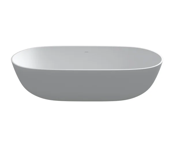 StoneKAST Pebble Freestanding Bath 1800 x 900mm Matt White (Waste Included)