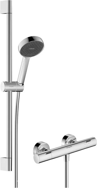 Hansgrohe Activera Select S Shower System For Exposed Installation 95 2jet Ecosmart With Ecostat Fine And Shower Bar 65 Cm Chrome