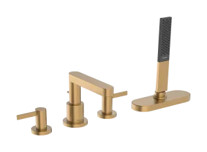 Hansgrohe Finoris 4-hole Rim Mounted Bath Mixer With Sbox Brushed Bronze