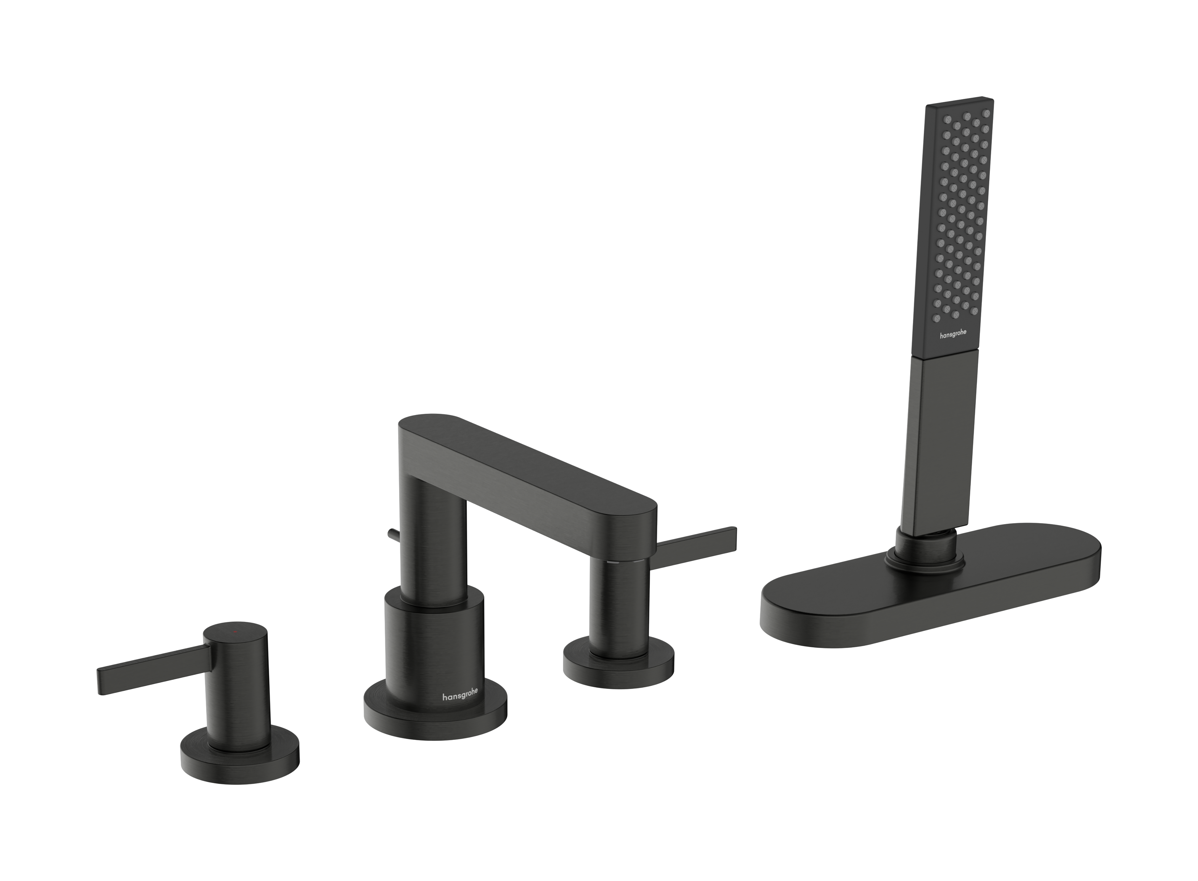 Hansgrohe Finoris Bath Mixers Concealed 553 X 285 X 229mm Gunmetal/chrome - Brushed product image - Image 1
