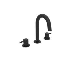 Saneux Cos 3 Piece Deck Mounted Basin Mixer - Matte Black