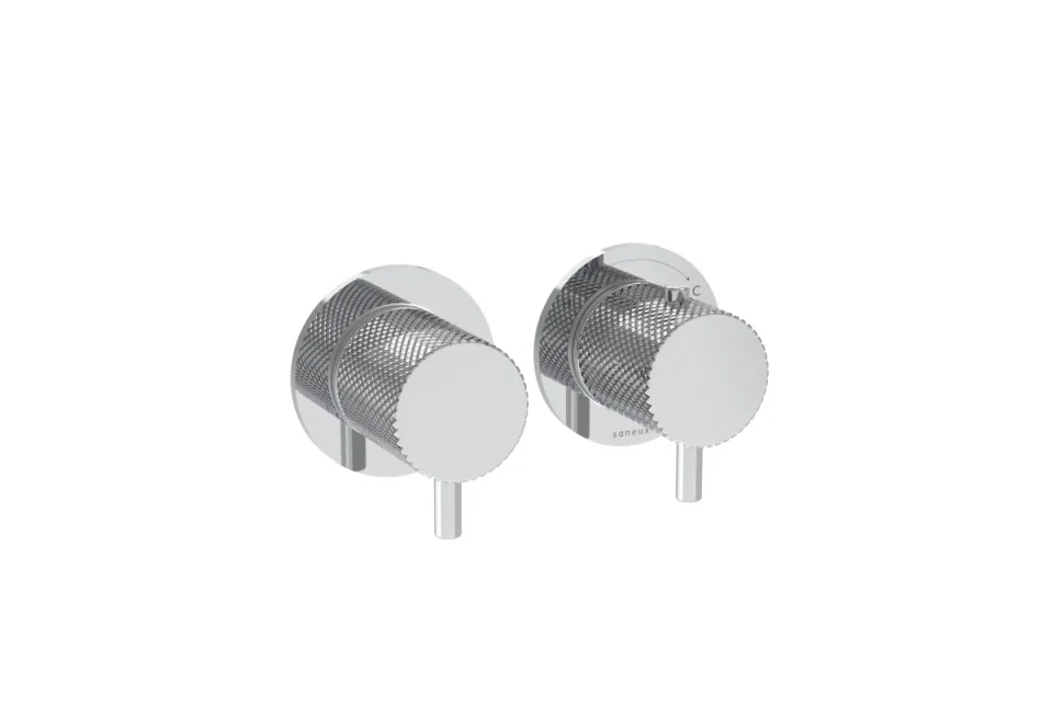 Saneux Cos 2 Way Thermostatic Shower Ring Valve Kit - W/ Knurled Handle - Portrait & Landscape - Chrome product image - Image 1