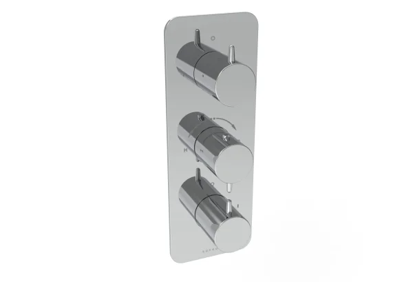 Saneux Eden 3 Way Handles & Plate Finish Kit In Portrait (for Ed021) - Chrome