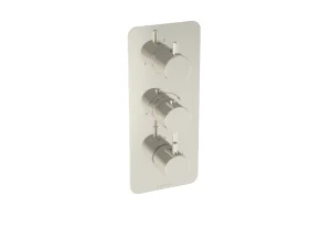 Saneux Cos 2 Way 3 Handle Thermostatic Shower Valve Kit - W/ Classic Handle - Portrait - Brushed Nickel (pvd)