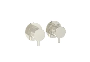 Saneux Cos 2 Way Thermostatic Shower Ring Valve Kit - W/ Knurled Handle - Portrait & Landscape - Brushed Nickel