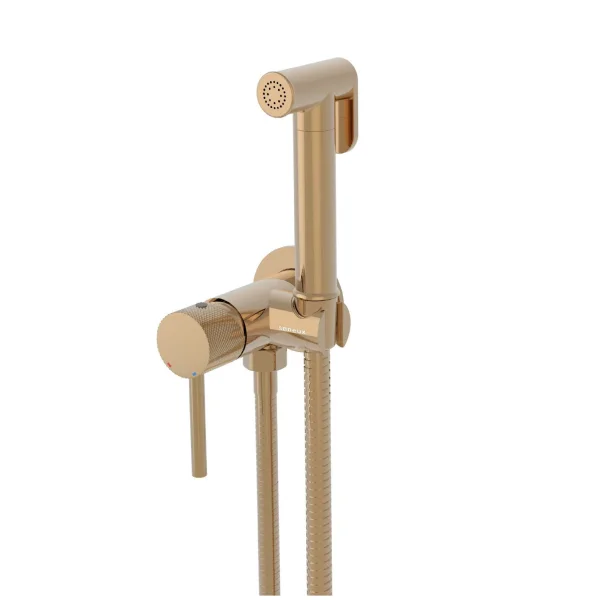 Saneux Cos Douche Kit With Knurled Handle - Brushed Bronze