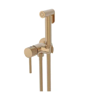Saneux Cos Douche Kit With Knurled Handle - Brushed Bronze
