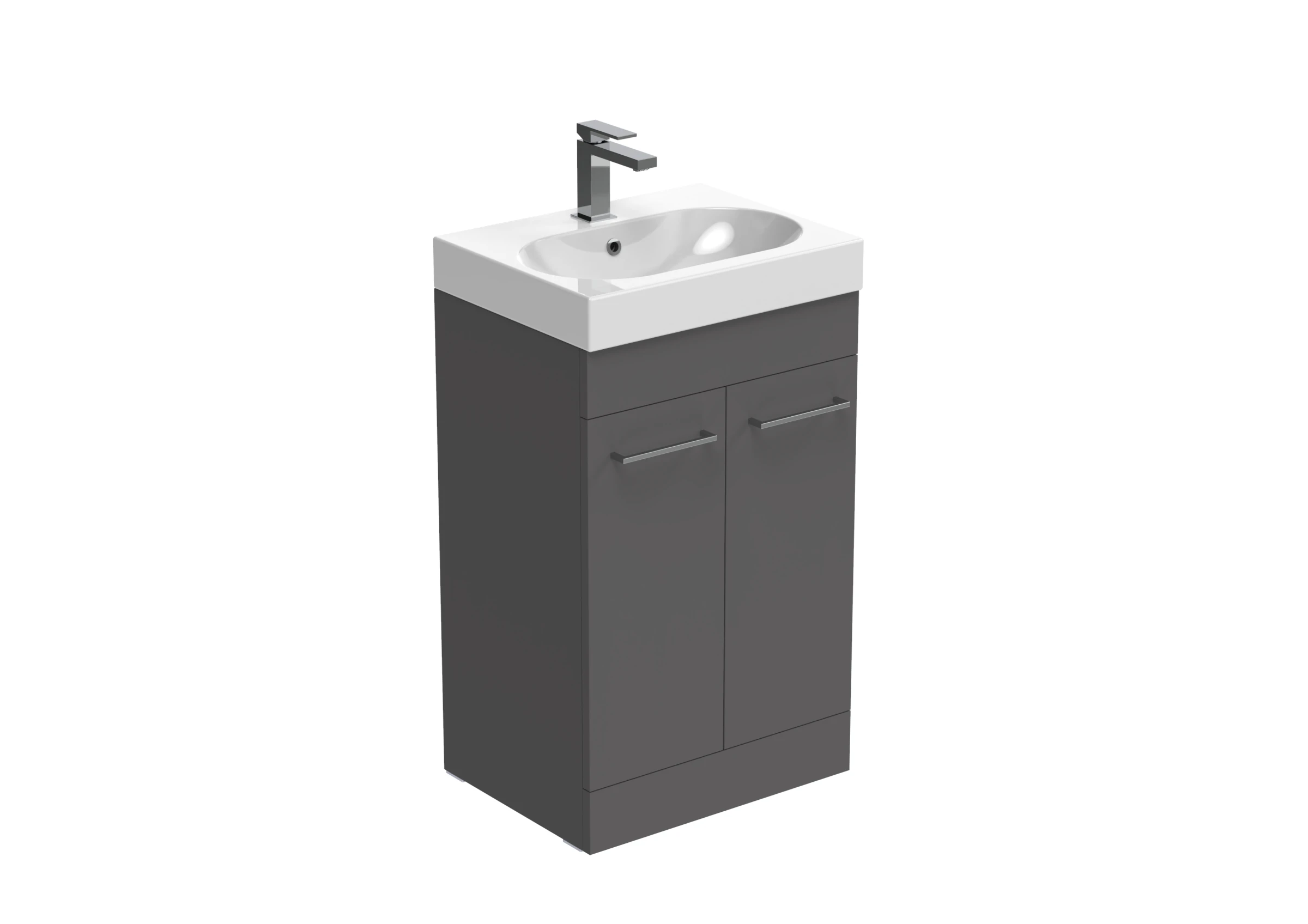 Saneux Austen 50cm 2 Door Floor Standing Unit - Matte Iron Grey