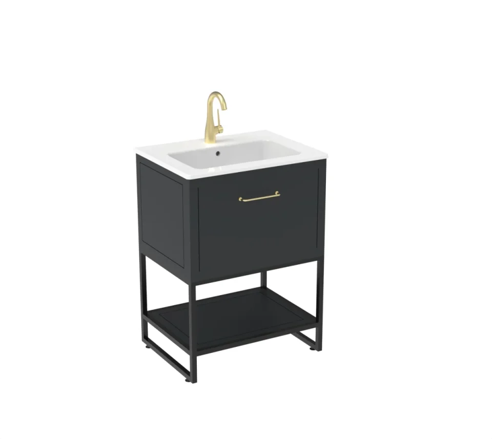 Saneux Kingsbury 60cm 1 Drawer Floor Standing Unit - Matte Anthracite product image - Image 5