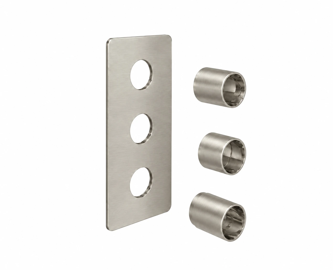 Saneux Cos 3 Way Shower Plate & Shrouds - Portrait - Brushed Nickel