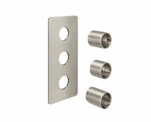 Saneux Cos 3 Way Shower Plate & Shrouds - Portrait - Brushed Nickel
