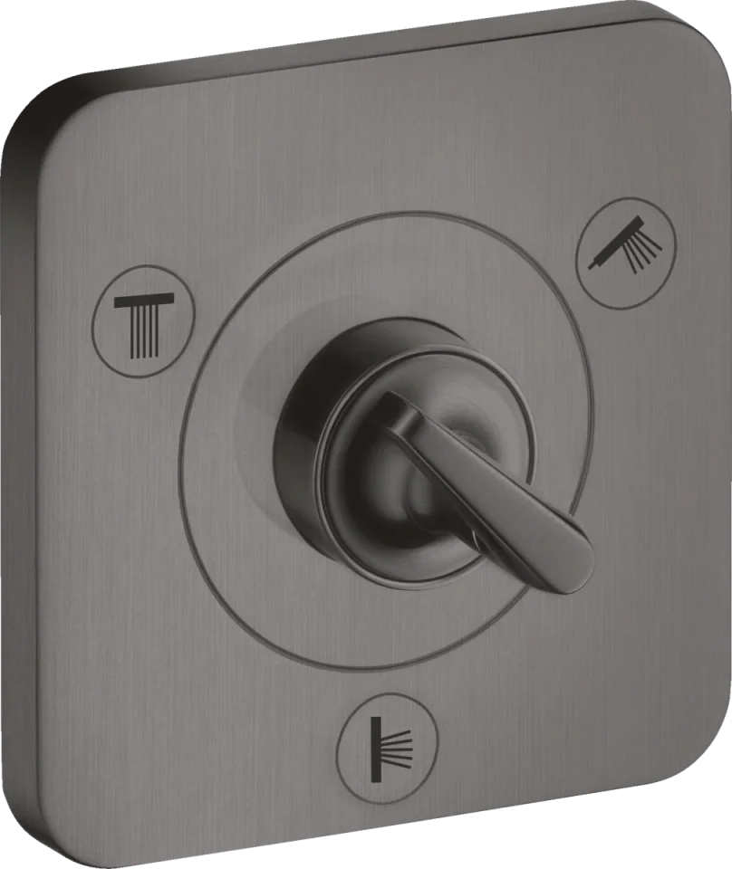 Axor Citterio E Manual Shut-off & Diverter Valves 300 X 206 X 136mm Gunmetal/chrome - Brushed product image - Image 1
