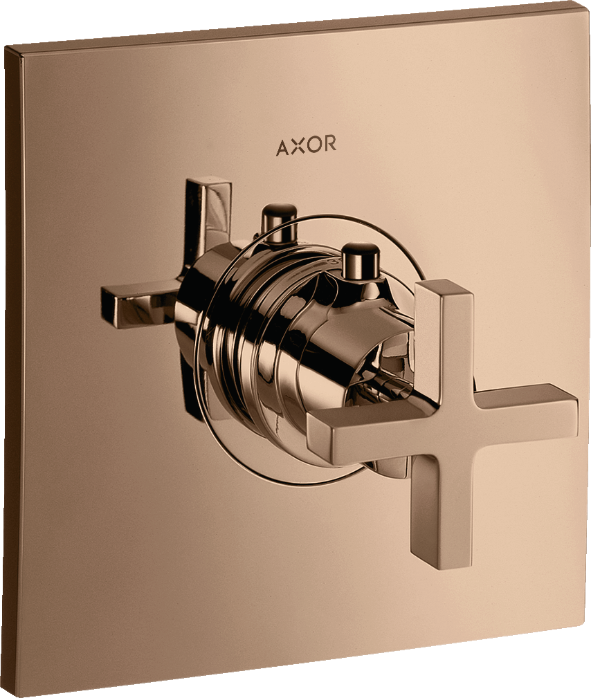Axor Citterio Thermostatic Shower Mixer Concealed 217 X 187 X 135mm Rose Gold/gold - Polished