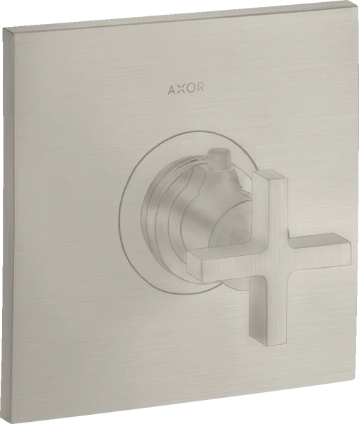 Axor Citterio Thermostatic Mixer Highflow For Concealed Installation With Cross Handle Stainless Steel Optic