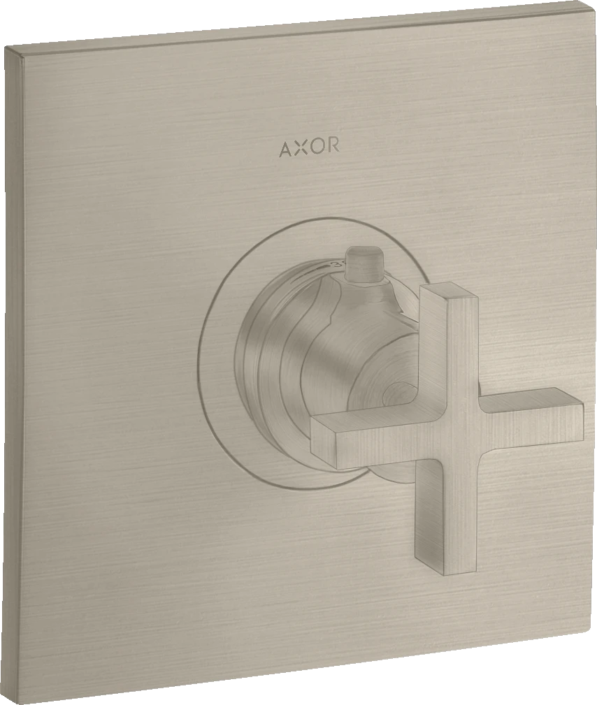 Axor Citterio Thermostatic Mixer Highflow For Concealed Installation With Cross Handle Brushed Nickel