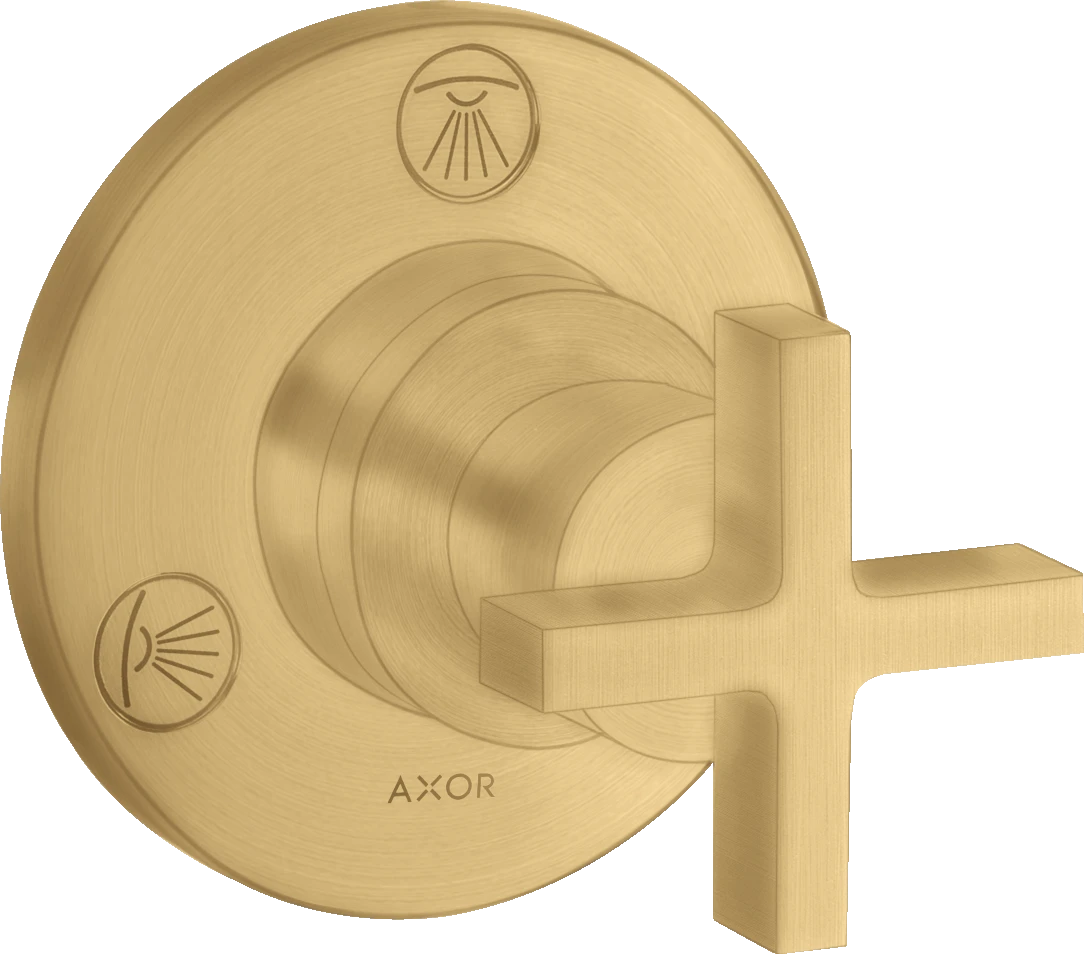 Axor Citterio Manual Shut-off & Diverter Valves 130 X 110 X 87mm Gold - Brushed