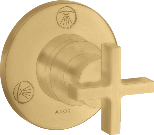 Axor Citterio Manual Shut-off & Diverter Valves 130 X 110 X 87mm Gold - Brushed