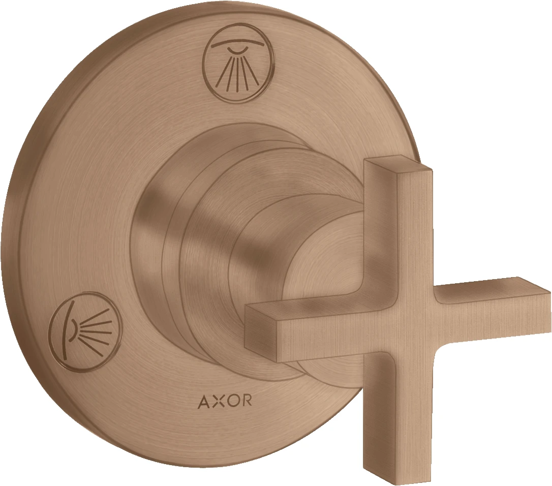 Axor Citterio Manual Shut-off & Diverter Valves 130 X 110 X 87mm Rose Gold/gold - Brushed