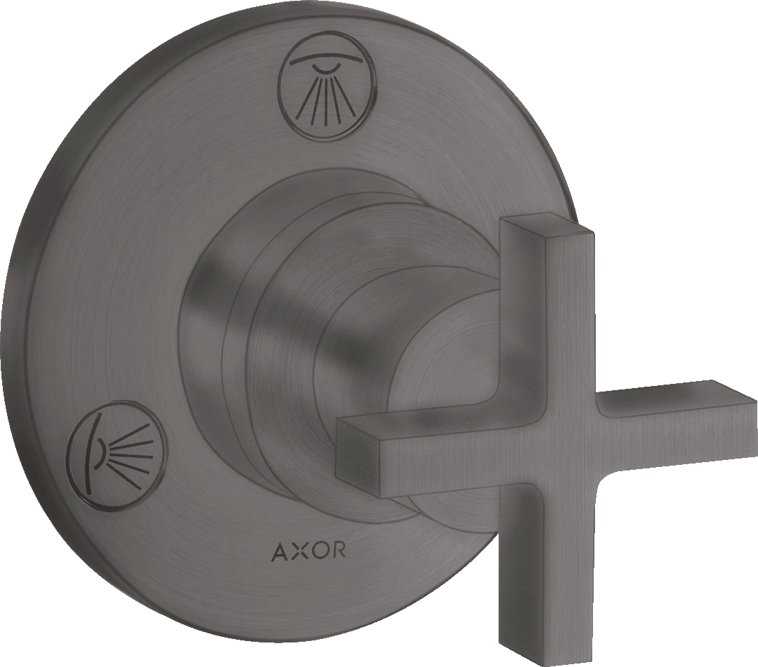 Axor Citterio Manual Shut-off & Diverter Valves 130 X 110 X 87mm Gunmetal/chrome - Brushed