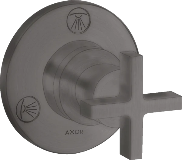 Axor Citterio Manual Shut-off & Diverter Valves 130 X 110 X 87mm Gunmetal/chrome - Brushed