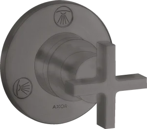 Axor Citterio Manual Shut-off & Diverter Valves 130 X 110 X 87mm Gunmetal/chrome - Brushed