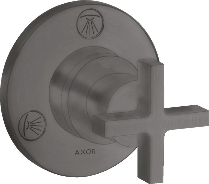 Axor Citterio Manual Shut-off & Diverter Valves 130 X 110 X 87mm Gunmetal/chrome - Brushed product image - Image 1