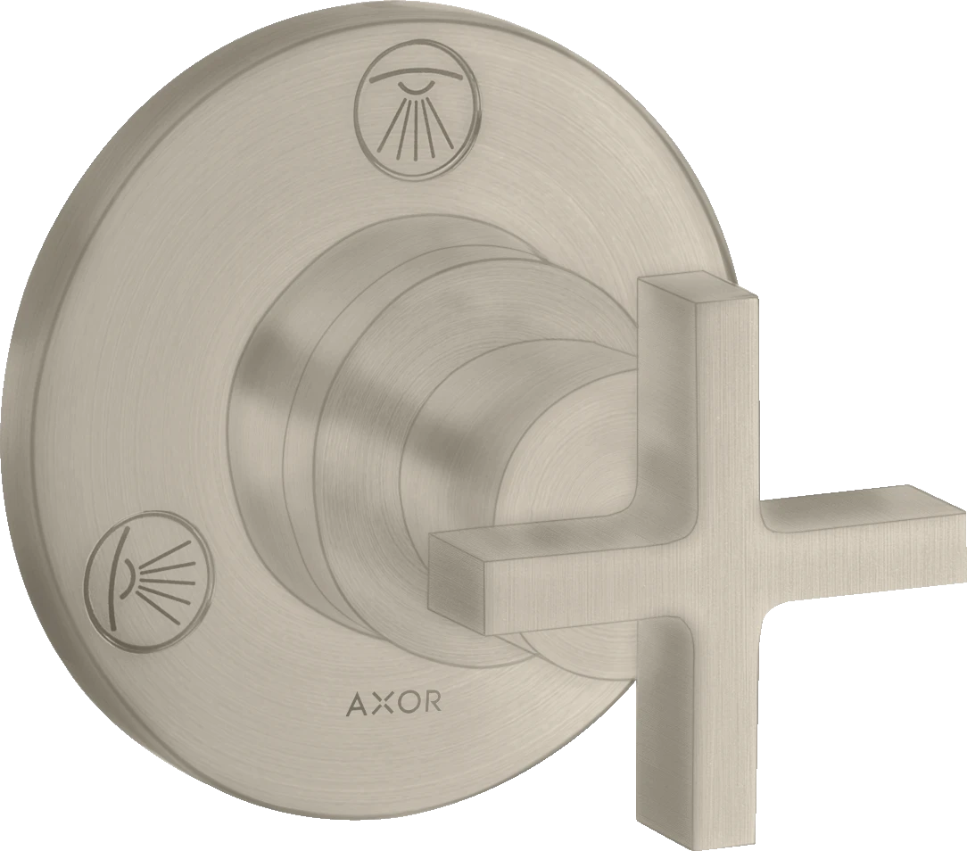 Axor Citterio Manual Shut-off & Diverter Valves 130 X 110 X 87mm Nickel - Brushed