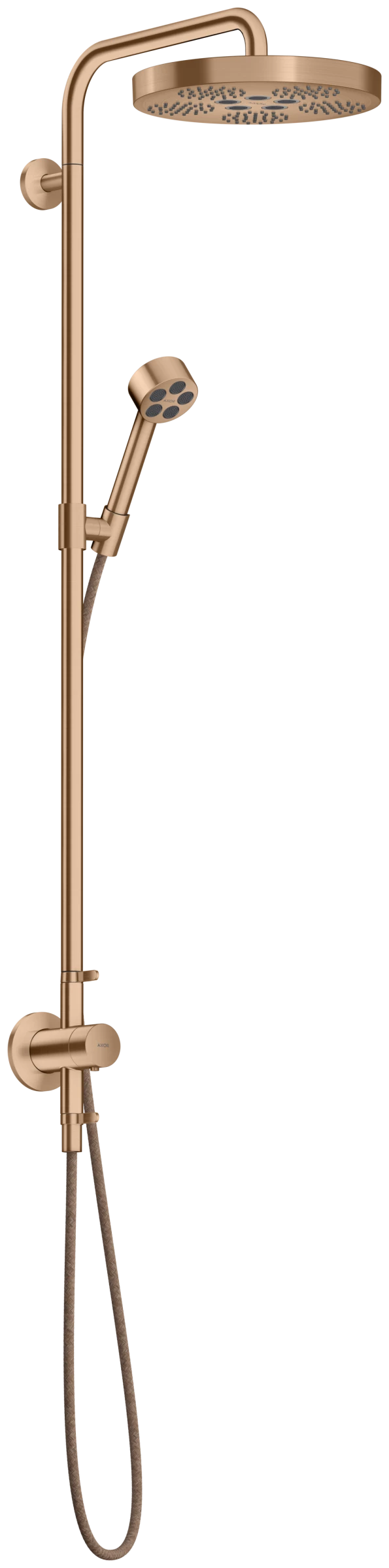 Axor One Showerpipes With Thermostatic Mixer 1015 X 350 X 170mm Rose Gold/gold - Brushed