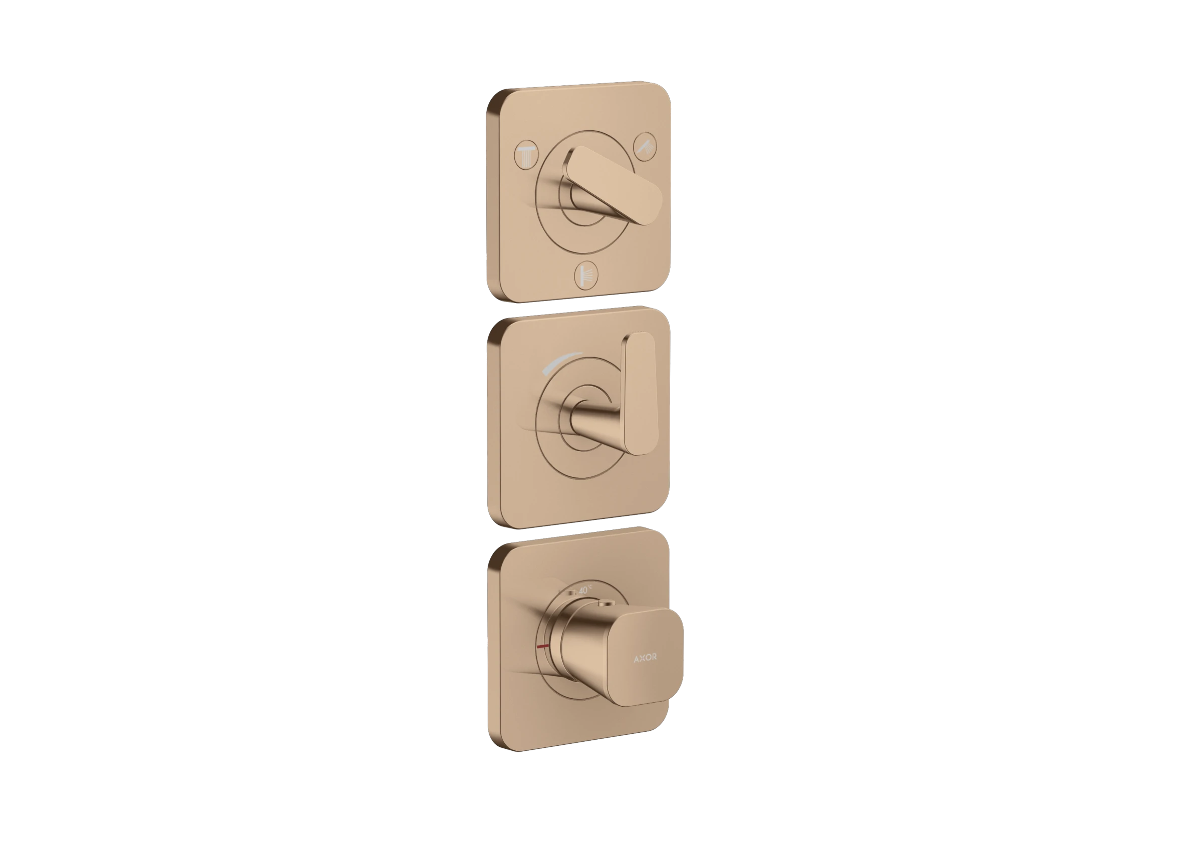 Axor Citterio C Thermostatic Shower Mixer Concealed 298.5 X 209 X 139mm Rose Gold/gold - Polished