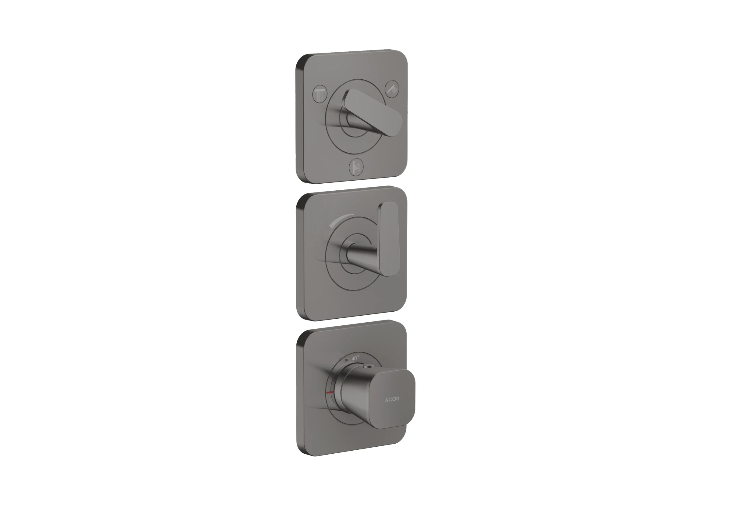 Axor Citterio C Thermostatic Shower Mixer Concealed 298.5 X 209 X 139mm Gunmetal/chrome - Polished