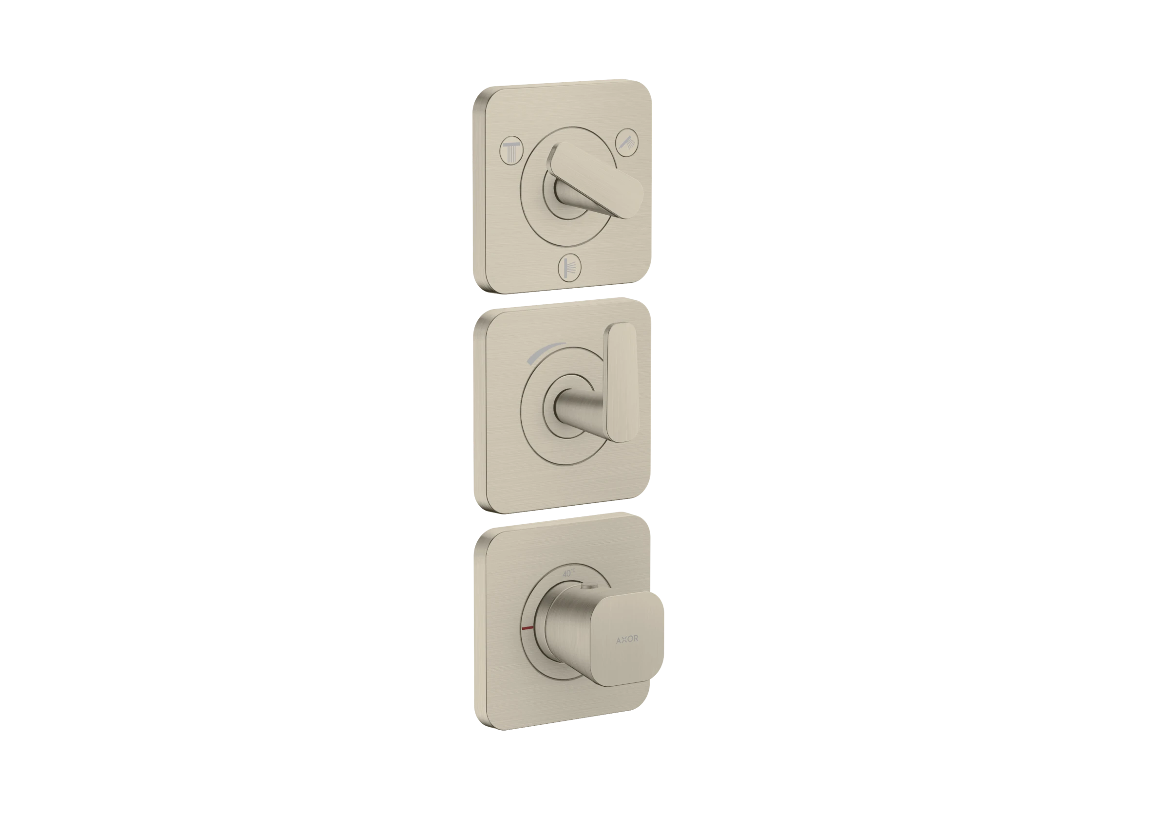 Axor Citterio C Thermostatic Shower Mixer Concealed 298.5 X 209 X 139mm Nickel - Brushed