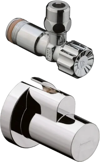 Hansgrohe Angle Valves 132 X 112 X 90mm Gunmetal/chrome - Brushed product image - Image 1