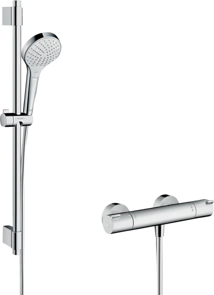 Hansgrohe Croma Select S Shower System 110 Vario With Ecostat 1001 Cl Thermostatic Mixer And Shower Rail 72 Cm