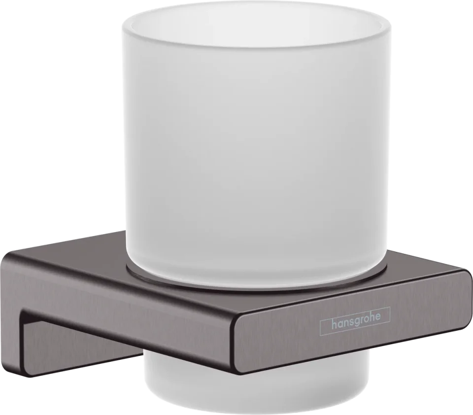 Hansgrohe Addstoris Q Tooth Brush Tumbler 125 X 115 X 90mm Gunmetal/chrome - Brushed product image - Image 1